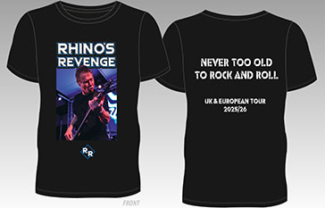 Rhino’s Revenge photo T-shirt, front and back
